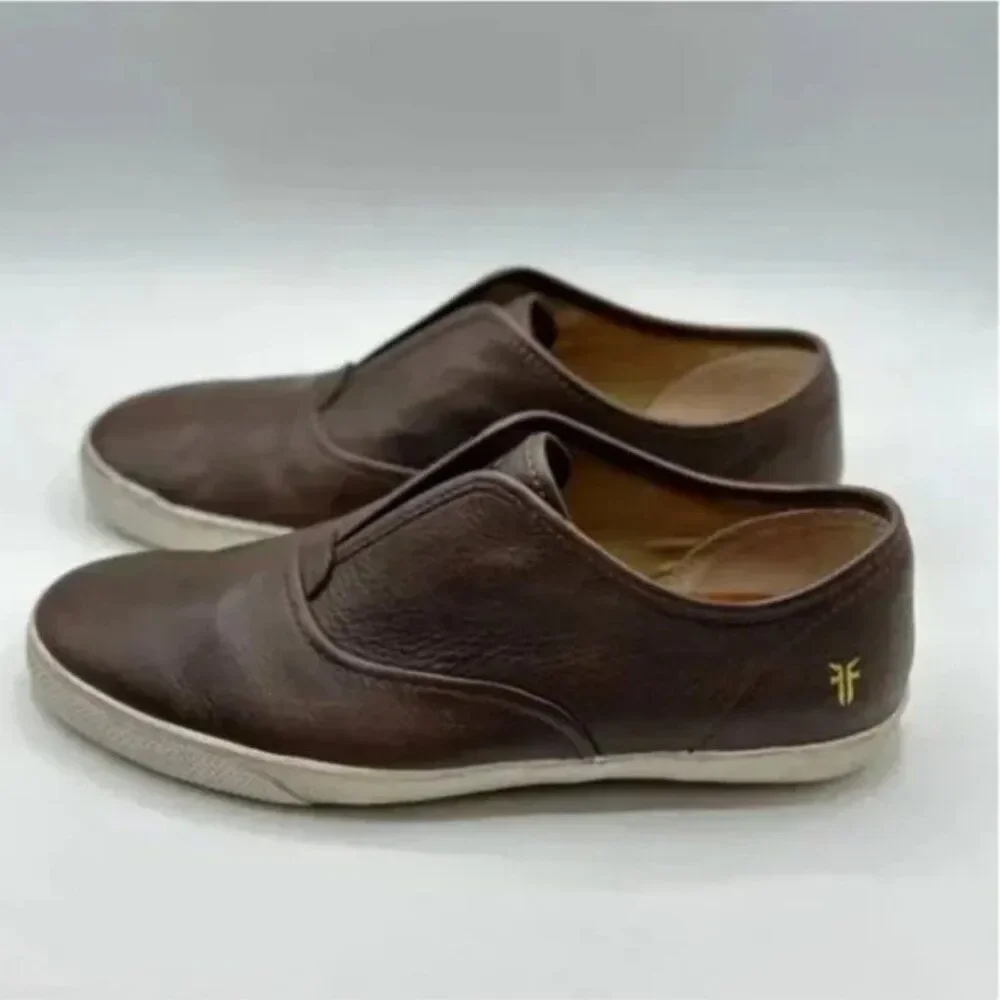 Frye Men's Dark Brown Leather Slip On Loafer Sneakers Loafer Size 9